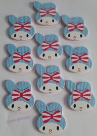 Aplique Personagem de acr�lico - pct com 6 unidades