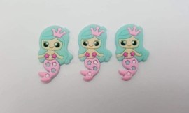 Aplique Sereia Rosa e Azul Emborrachado de 3,5cm