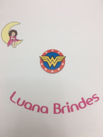 Aplique Simbolo Mulher Maravilha 3cm - Pct com 6unidades