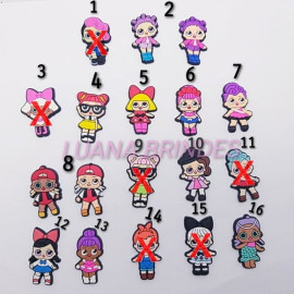Apliques Emborrachados Variados da LOL -3,5cm- pct c/10 unid
