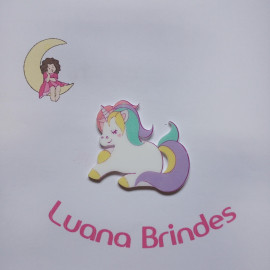 Pingente de Unic�rnio de Acr�lico U.V. 5,3cm 3 Unidades