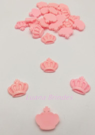 Aplique Coroa em Acr�lico - pct c/12 unidade