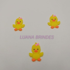 Aplique de pintinho emborrachado - pct com 10 unidades