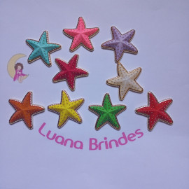 Aplique Estrela do Mar Colorida de 3,5cm 9 Unidades
