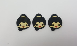 Apliques da Princesa Bela Emborrachado de 3,2cm - 7 unidades