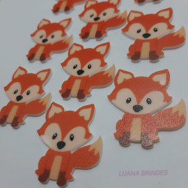 Aplique Raposinha de Acr�lico U.V -3,5cm - pct c/7 unidades