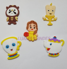 Aplique Emborrachado da Bela e a Fera - pct c/10 unidades