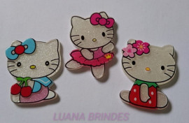 Aplique Hello Kitty de acr�lico - pct com 6 unidades