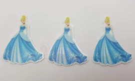 Apliques Princesa Cinderela Acr�lico Uv 5cm Pct 4 Unidades