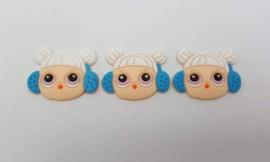 Aplique LOL Snow Angel Emborrachado de 2,5cm Pacotes c/ 7 un