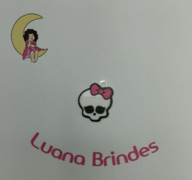 Pingente de Caveira com La�o em Acr�lico Uv - Pct c/ 6unid