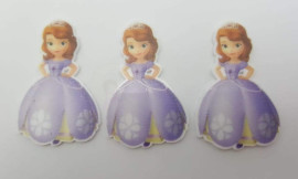 Aplique Princesinha Sofia Acr�lico Uv 5cm Pacotes com 4 Pe�a