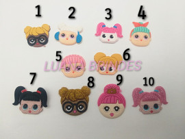 Apliques Emborrachados Variados- Carinhas LOL -pct c/10 unid